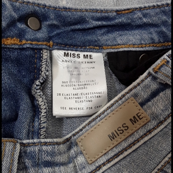 Miss me stud embellished distressed skinny jeans size 25 - Picture 7 of 8